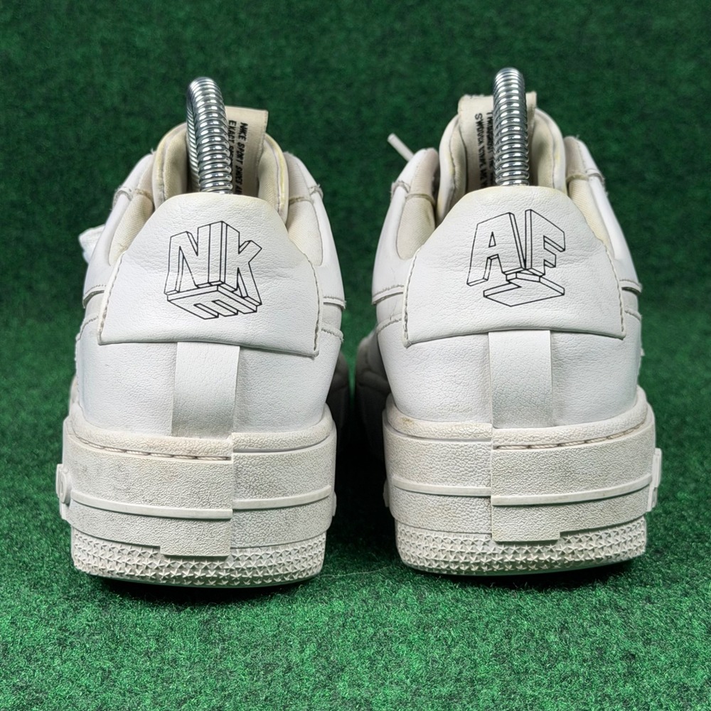 Nike Air Force 1 Pixel Triple White Leather Sneakers Women 7 Athletic CK6649-100 - Picture 5 of 9
